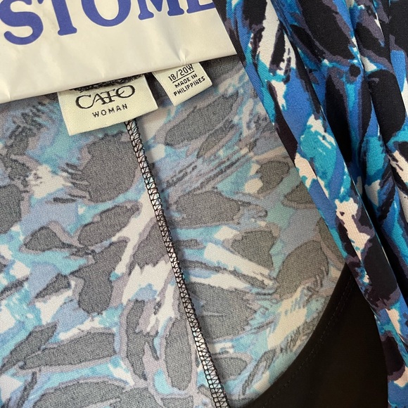 Blue and black 2-in-1 leopard print blouse - Picture 3 of 4